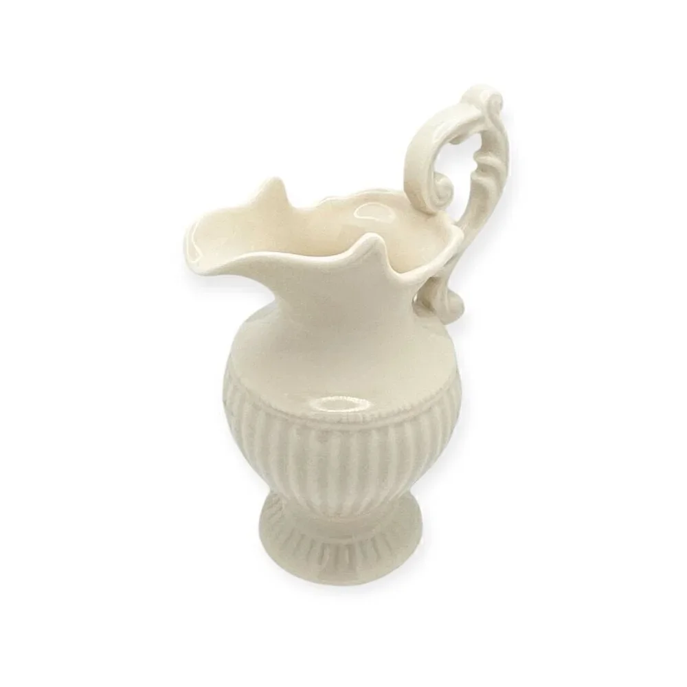 Thatcham Creamware Small Milk Cream Pitchers Ivory Porcelain Vintage Shabby Chic